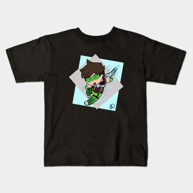 Tracer - Neon Green Kids T-Shirt by beansnina